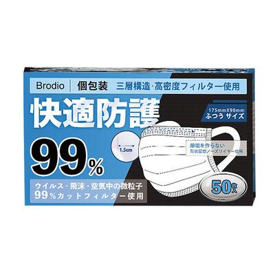 Brodio舒适保暖15mm宽耳带口罩