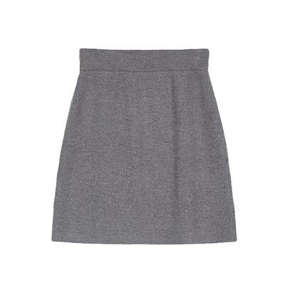 sdeer圣迪奥女装休闲松紧基本款包臀针织短裙S233Z1303