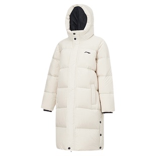 李宁童装长款羽绒服男童女童2025新款鸭绒连帽冬季长羽绒加厚外套