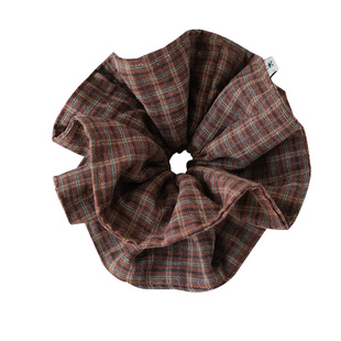 《朝云落梦》原创手工双层小蛮腰发圈学院风格子方巾发绳头绳发饰