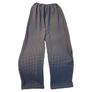 高个子加长版格子睡裤女薄款遛弯裤简约休闲宽松可外穿超长家居裤