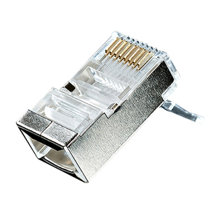 东霖超五类金属屏蔽家用网线水晶头FTP铁壳8芯网络RJ45连接器包邮