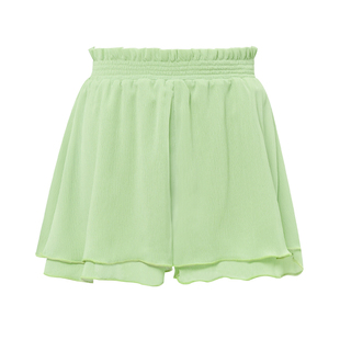 儿童双层雪纺裙女童舞蹈短裤芭蕾舞练功裤三分裤甜美花边跳舞裙裤