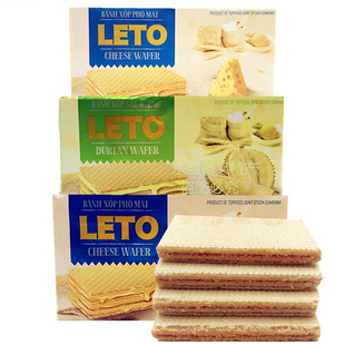 200g*2袋越南榴莲威化饼干奶酪味夹心饼巧克力味进口LETO休闲零食