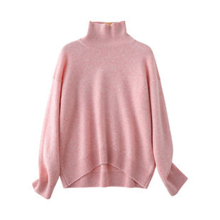 明星王菲同款100%山羊绒衫女高领宽松慵懒风毛衣秋冬新款时尚打底