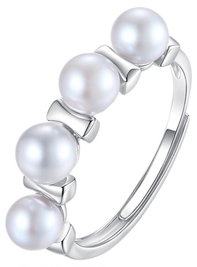 天然海水真多麻色珍珠排戒活口