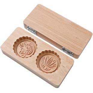 新款月饼模具青团米粿印米饼南瓜饼清明果艾草水晶糕糍粑翻盖木质