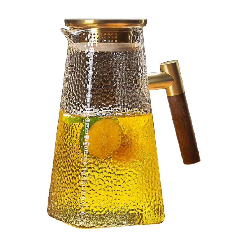 冷水壶玻璃耐高温高颜值装水容器凉水杯大容量果茶壶水瓶冰箱家用