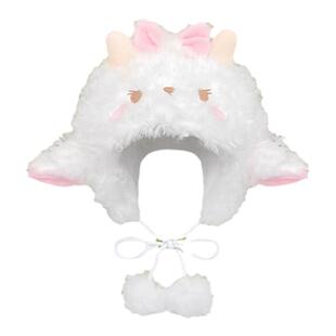 日系可爱毛茸茸腮红小羊雷锋帽子女秋冬季保暖甜美百搭小熊护耳帽