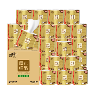 清风4层柔韧厚实卷纸160g*27卷