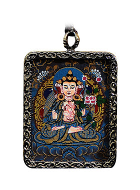 大势至手绘唐卡吊坠饰品