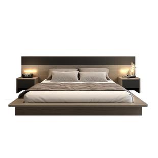 日式踏踏米落地矮床双人1.8米主卧大床小户型收纳储物地台床组合