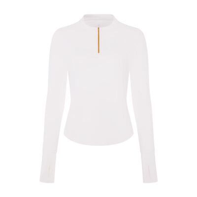 立领半拉链跑步插肩袖长袖T恤女