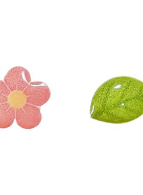 原创ins树叶花朵耳钉甜美简约