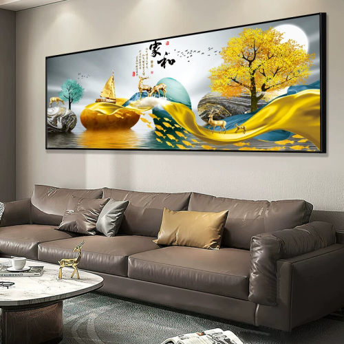 客厅墙壁2025新款装饰画大气沙发背景墙挂画山水墙画卧室床头壁画