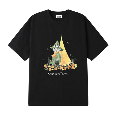 AFGK x Moomin姆明联名卡通图案插画短袖印花宽松男女情侣休闲T恤