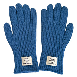 儿童手套冬季针织男童女童ins韩国简约布标冬天宝宝保暖五指手套