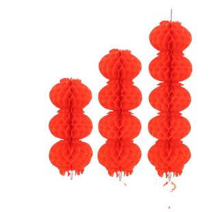 元旦大红彩色新年装饰结婚用品节日开业春福字连串小塑纸灯笼挂饰