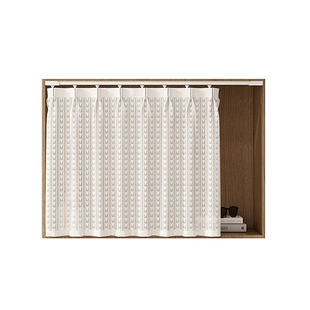 柜子遮挡帘纱帘橱柜货架杂物遮丑衣柜防尘帘免打孔书柜拉帘滑轨道