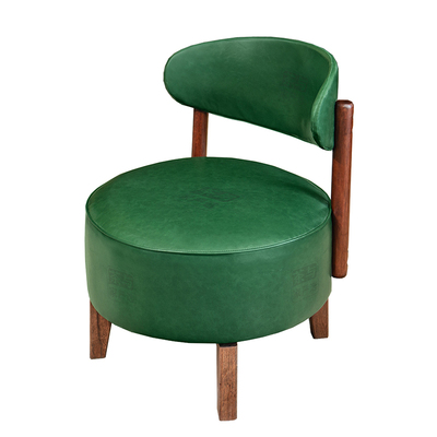 实木可旋转单人沙发小凳子