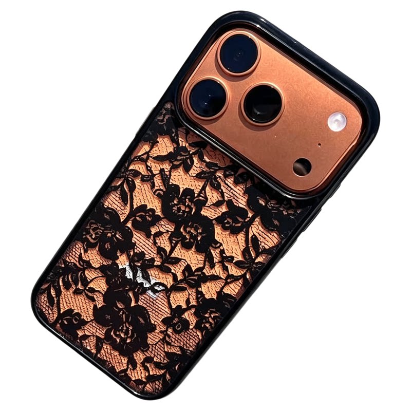 Black花朵透明亚克力iPhone壳