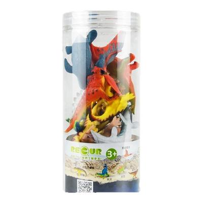 RECUR桶装恐龙软胶玩具史前动物仿真小动物海洋塑胶模型男孩女孩