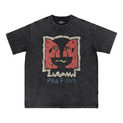 PinkFloyd水洗做旧灰复古短袖T恤