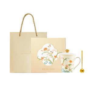 故宫淘宝|萱草无忧骨瓷马克杯水杯文创杯子妈妈母亲节生日礼物女