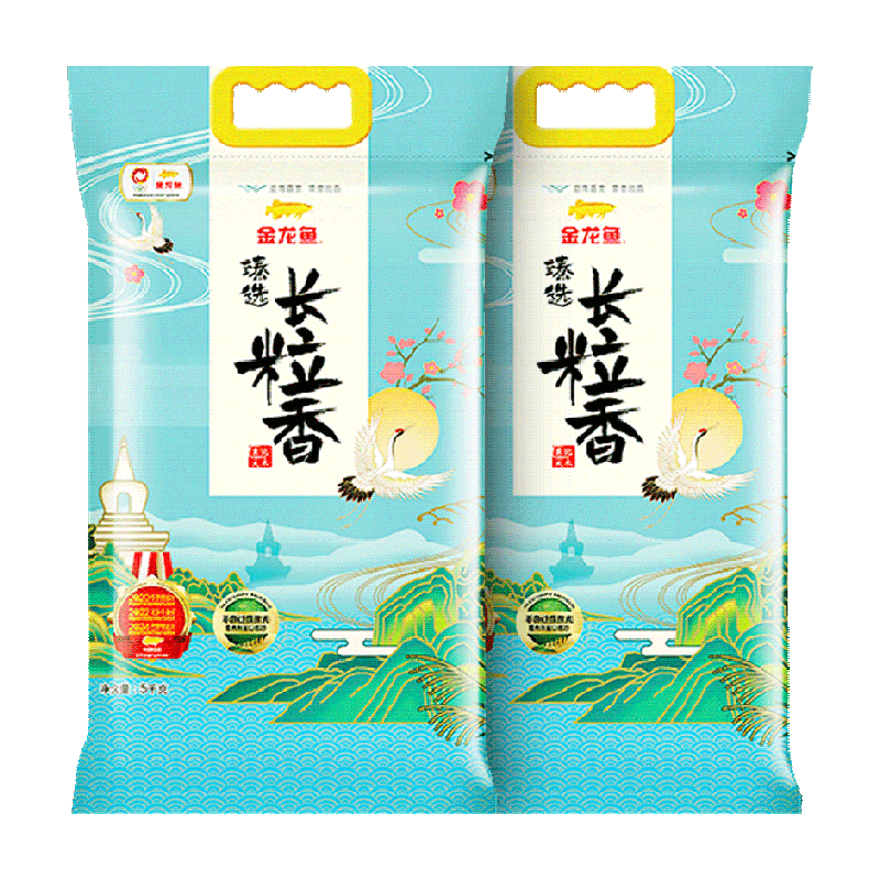 金龙鱼臻选长粒香大米5kg*2袋长粒香米 东北大米 长粒爽弹