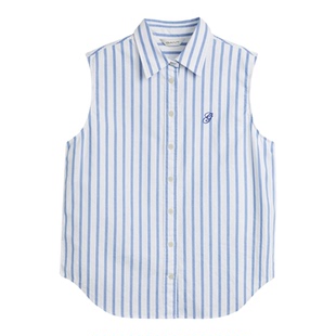【随心系列】GANT/甘特26春夏女士新款纯棉清爽条纹衬衫无袖上衣