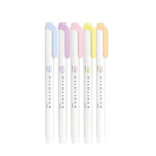 日本zebra斑马荧光笔淡色系双头彩色标记笔不晕染记号笔软头WKT7学生用手帐做笔记划重点用荧光笔新色大容量