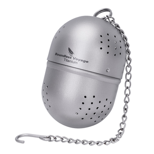 必唯纯钛茶叶蛋泡茶内置过滤球大号便携食品级茶叶分离器茶漏茶隔