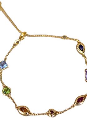 轻奢高品质彩石手链女复古精美