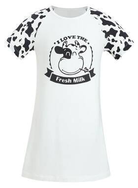 短袖睡裙家居服爱慕儿童奶皮衣