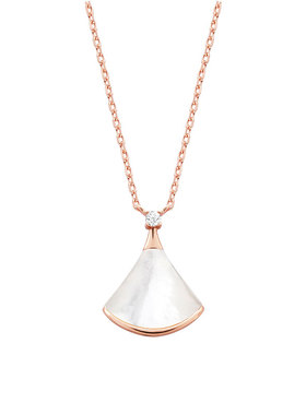 小裙子项链女白贝母S925纯银