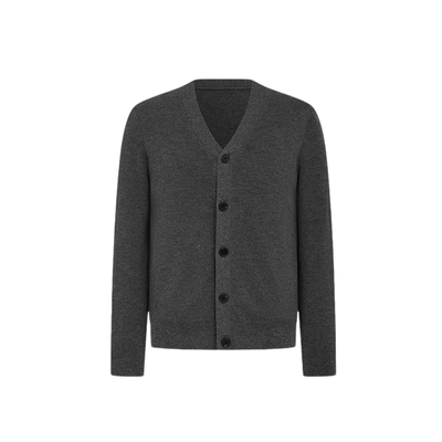 100%羊绒V领精纺针织开衫