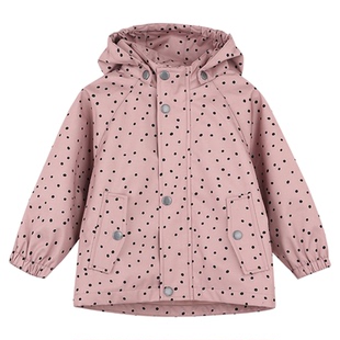 允儿妈女童春季新款杜邦三防连帽冲锋衣宝宝小众波点防风服外套潮