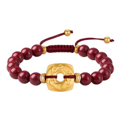 石头记朱砂三合太岁本命年手串