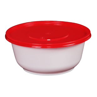 红盖一次性碗食品级加厚外卖餐盒微波炉可加热打包盒带盖圆形汤碗