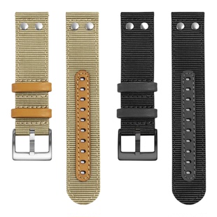 适配Hamilton汉密尔顿卡其航空超越风速防水尼龙帆布手表带男22mm