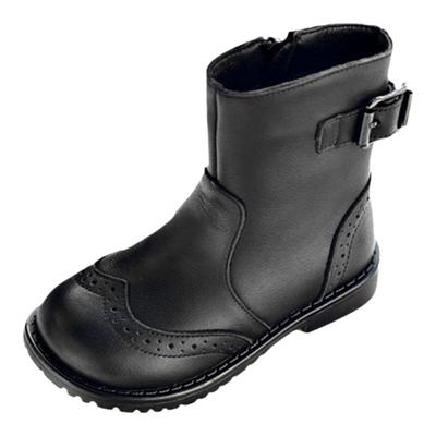 贝然头层牛皮女童秋冬季马丁靴