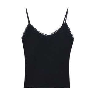 pusumede【现货7折】 实穿主义 蕾丝吊带背心女外穿无袖针织上衣