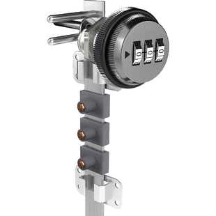 柜子密码锁办公桌抽屉三联锁文件柜机械数字密码锁三连长杆正面锁