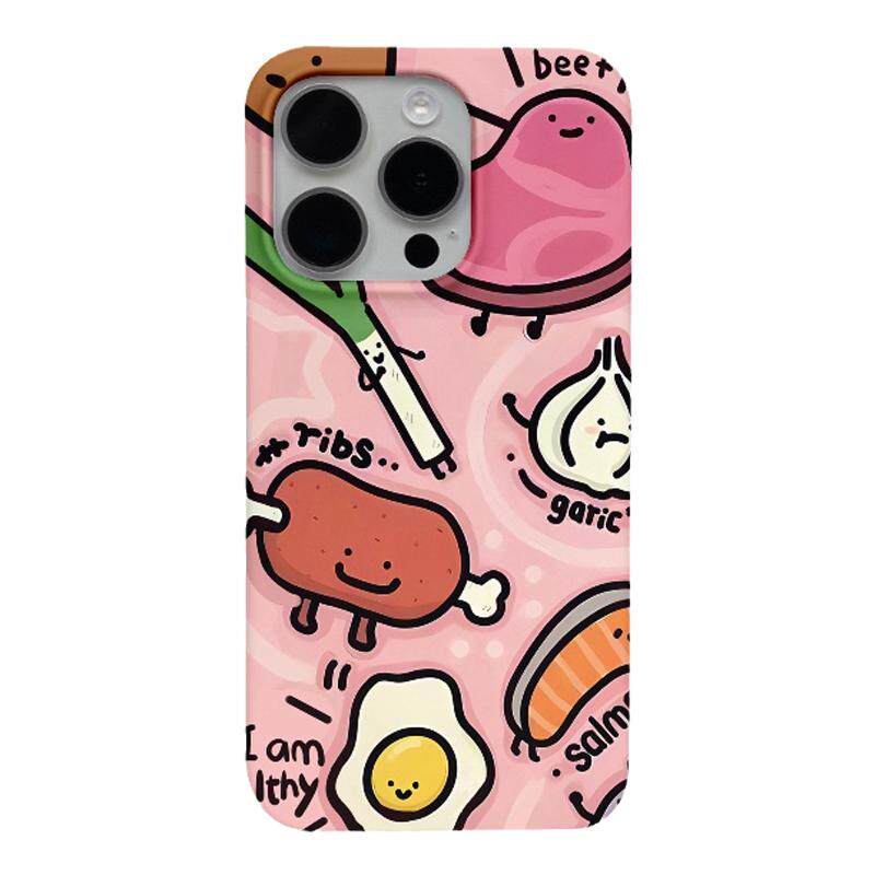 卡通食物合集适用苹果17promax华为mate70Pro手机壳iPhone16新款小米15红米k80硬壳OPPOReno13爆款菲林软壳