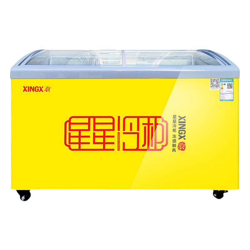 星星冰柜商用展示柜冷藏冷冻双用冰柜透明玻璃雪糕柜小型保鲜柜