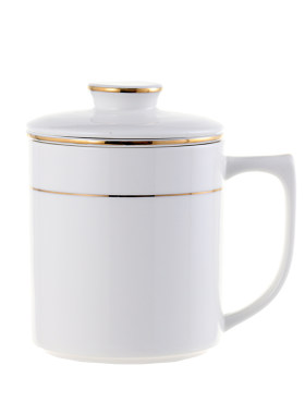 陶瓷单人茶杯茶水分离办公室杯子