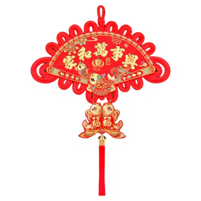 双面扇形中国结挂件福字