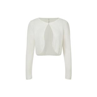 VGRASS维格娜丝夏季新款蕾丝感镂空短款花边女士百搭长袖针织开衫