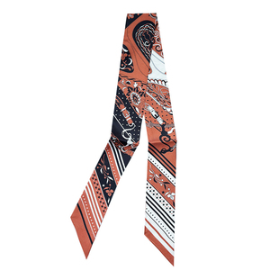 新款绑包包手柄丝巾100%真丝缠包丝带小飘带H家twill桑蚕丝围巾