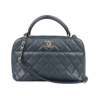 9新CHANEL香奈儿TRENDY CC BAG深蓝羊皮斜挎A92238二手奢侈品包包